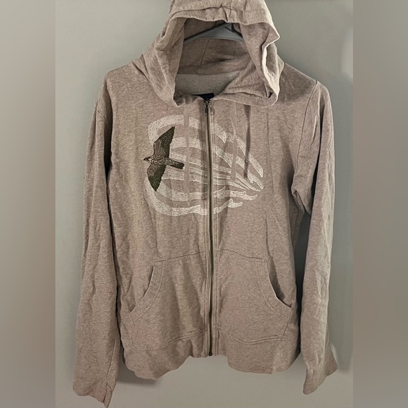 Patagonia Soaring Peregrine El Cap Kaki Light FullZip Hoodie-Womens Medium - Picture 1 of 6